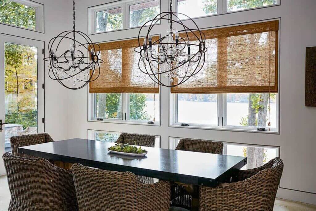 bamboo shades in dining area 02