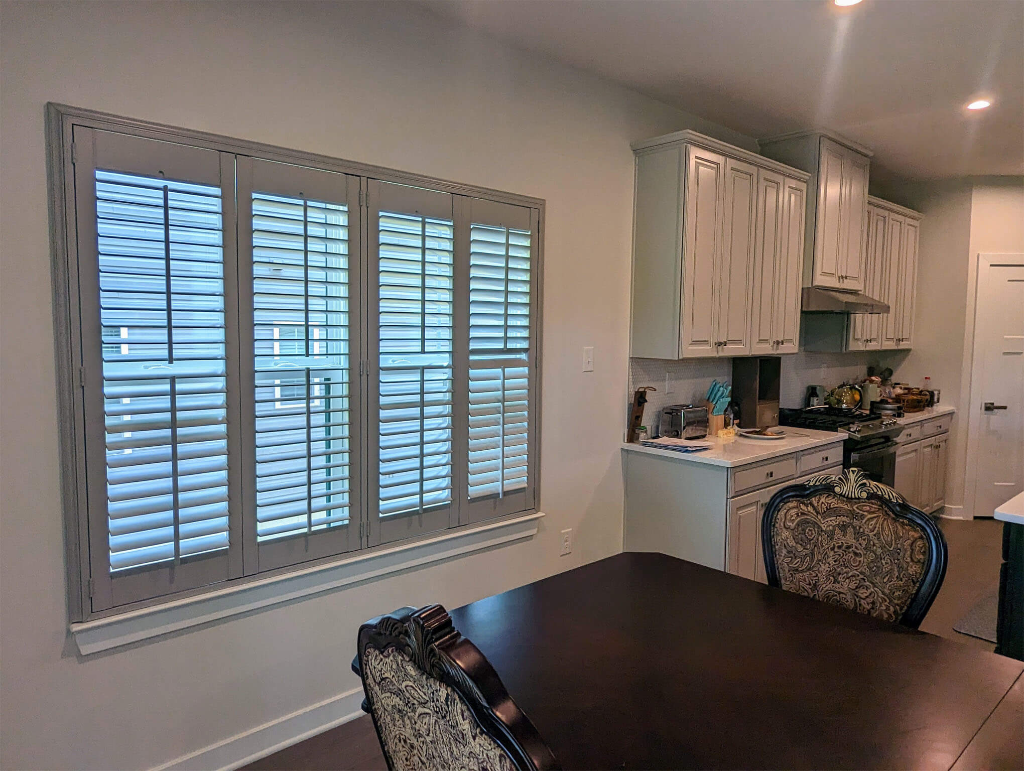 plantation shutters gray cheltenham