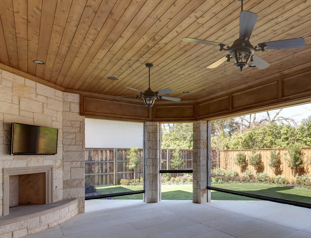retractable screens power shades enhancing outdoor ambiance on a patio