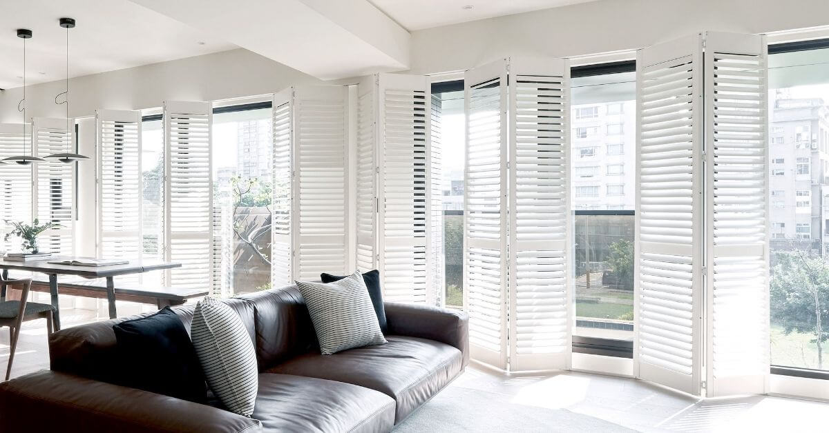 energy efficient shutters in a living room