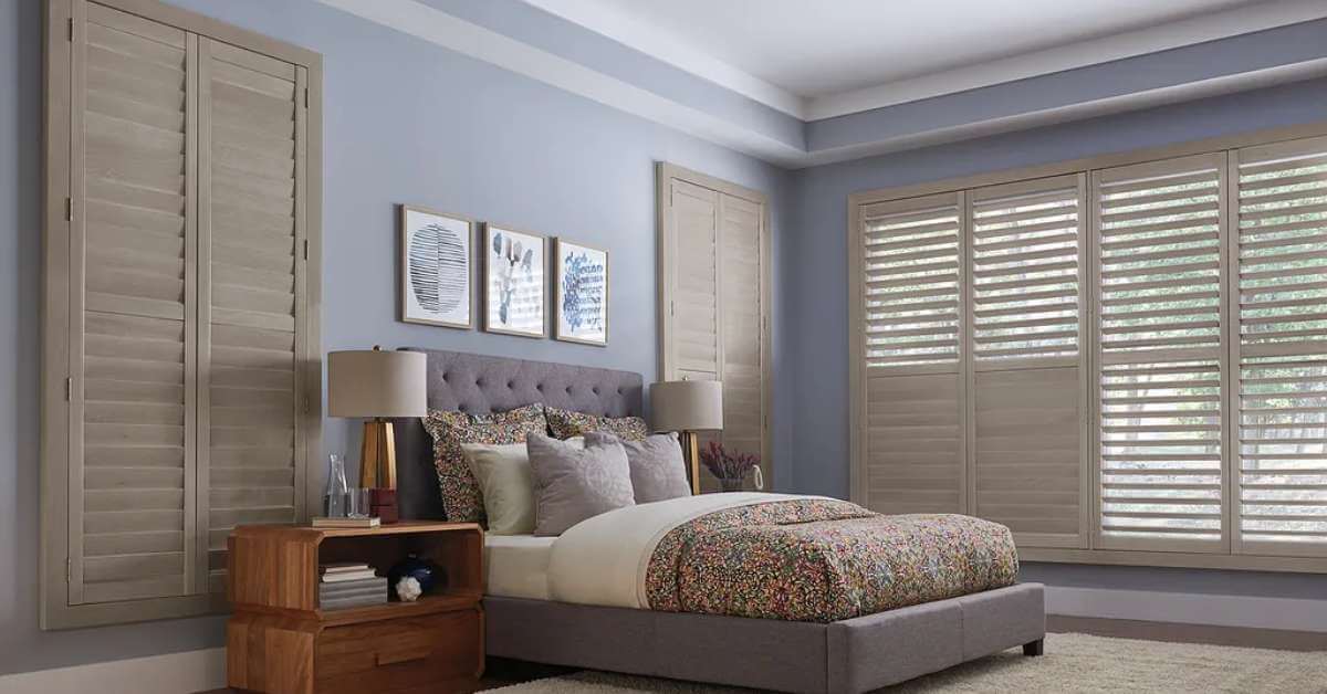 Graber Wood Shutters in Bedroom Windows